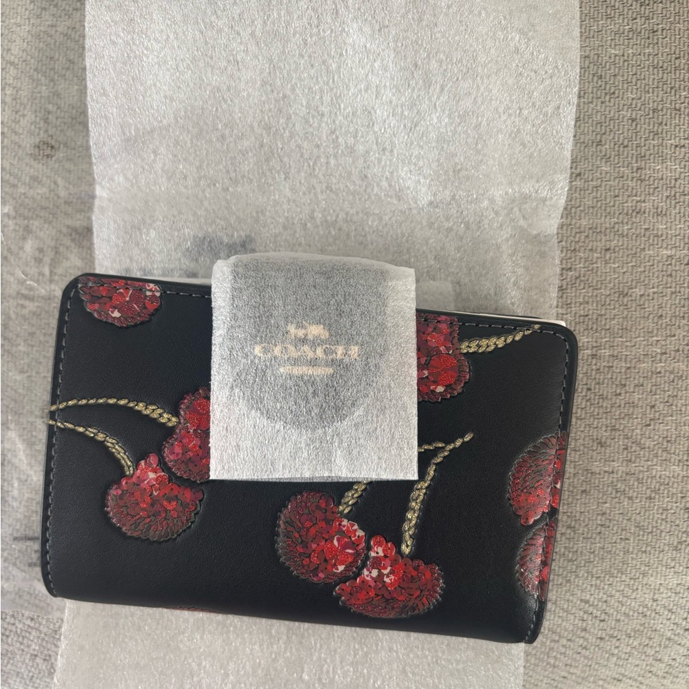 Coach Cherry medium corner zip wallet
